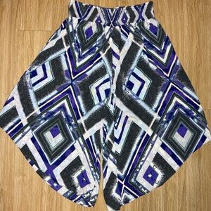 Free People Boho Geometric Culotte Shorts Wide Leg Festival Style